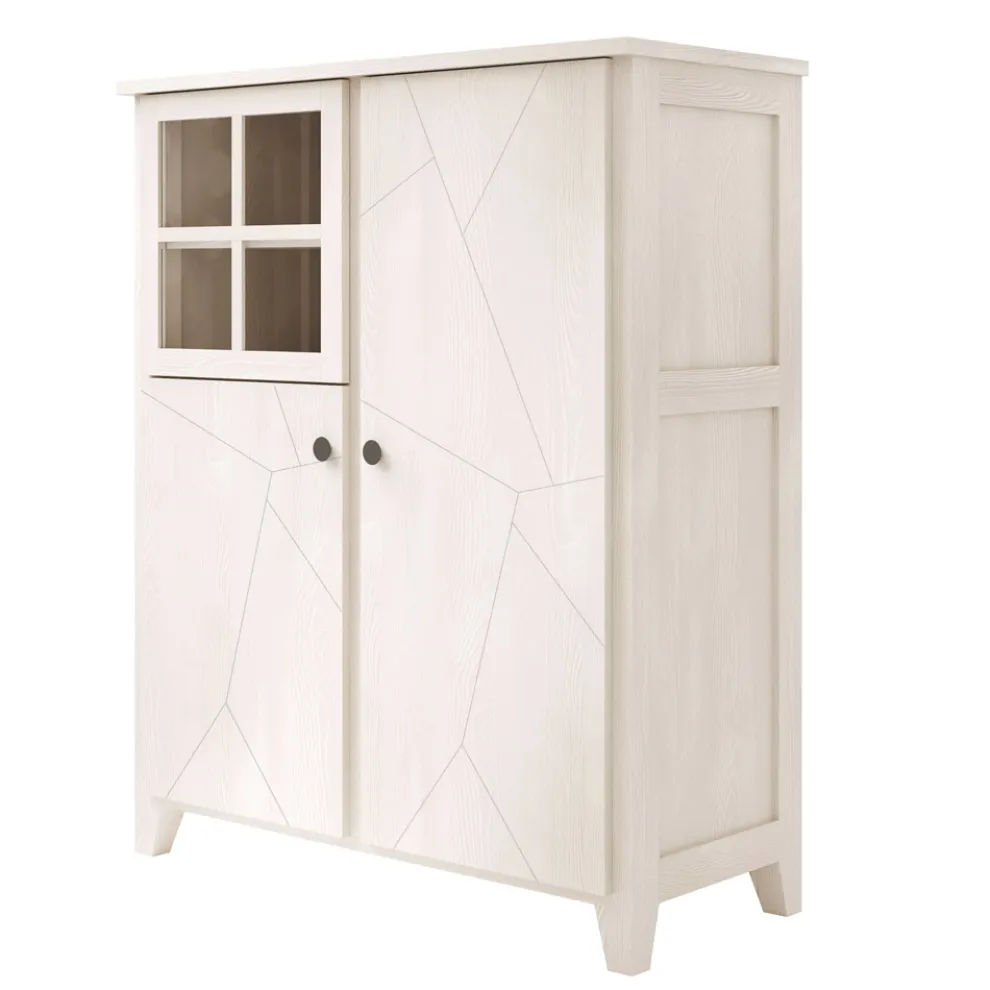 Vitrinenstruktur für das Wohnzimmer aus massivem Tannenholz Made in Italy - Pascual