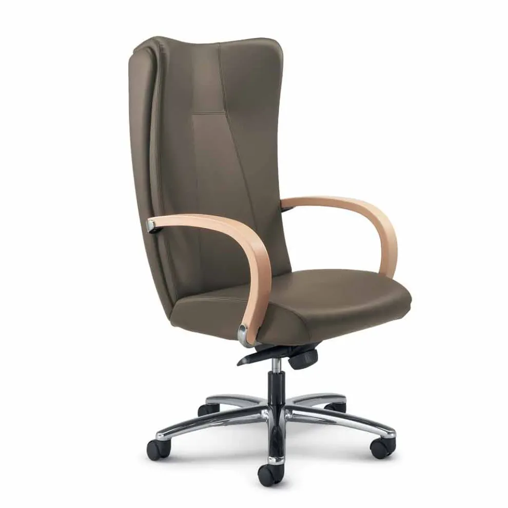 Chefsessel Bürostuhl aus echtem Leder in modernem Design