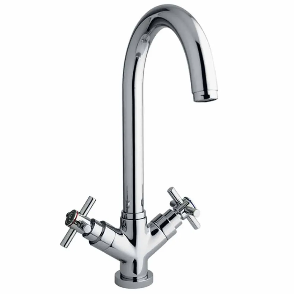 Einlochmischer für Küchenwaschbecken aus Chrommessing Made in Italy - Sellerie