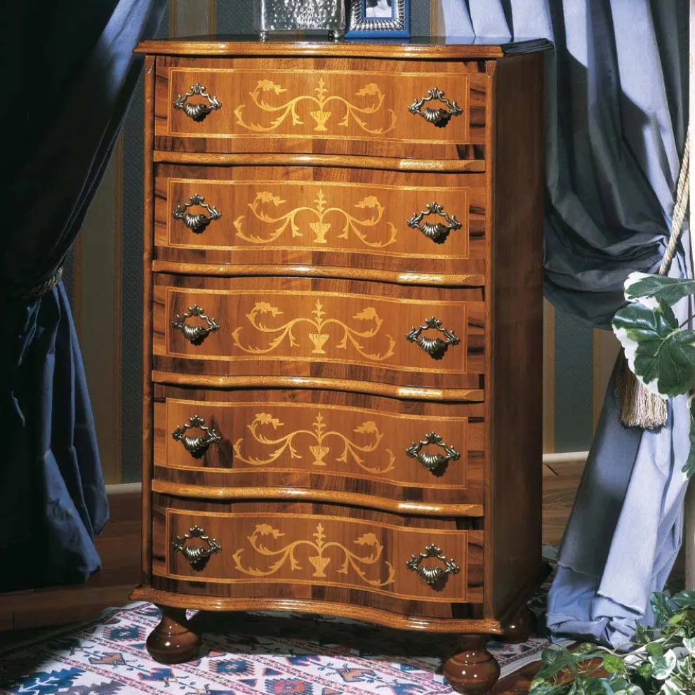 Kommode im klassischen Stil aus Holz mit Schubladen Made in Italy - Elegant