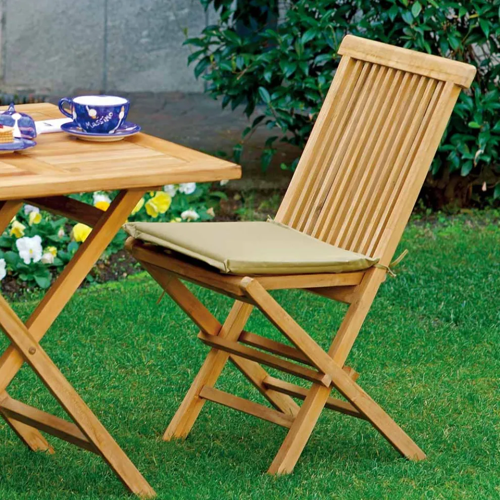 Klappbarer Gartenstuhl aus Teakholz - Hell