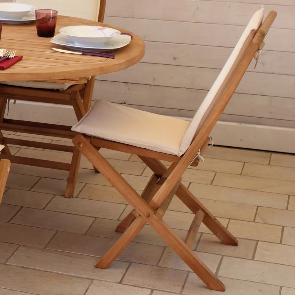 Klappbarer Gartenstuhl aus Teakholz - Hell