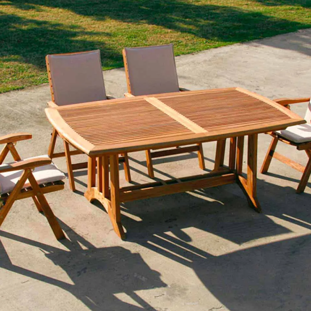 Verlängerbarer Gartentisch in Teak Amalfi