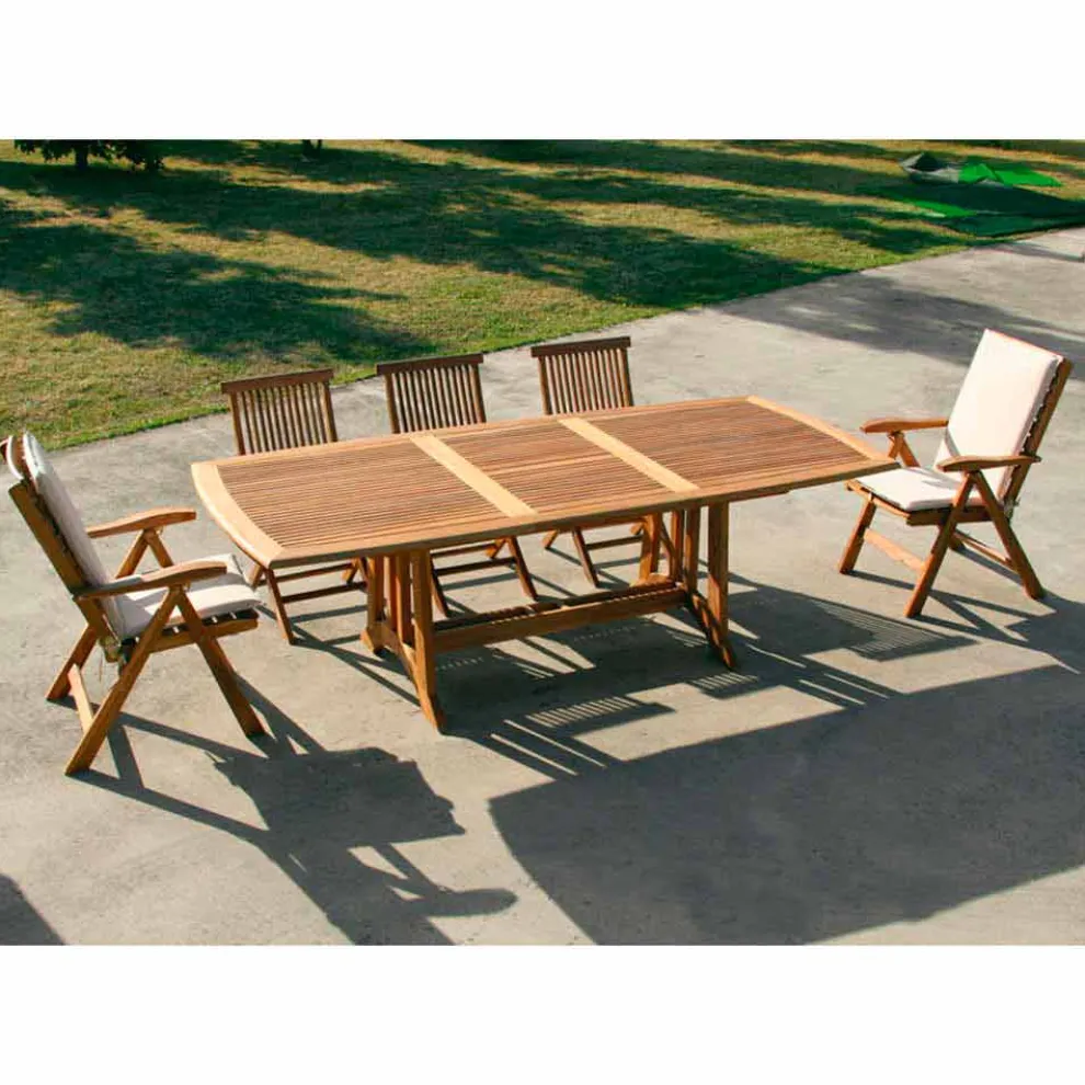 Verlängerbarer Gartentisch in Teak Amalfi