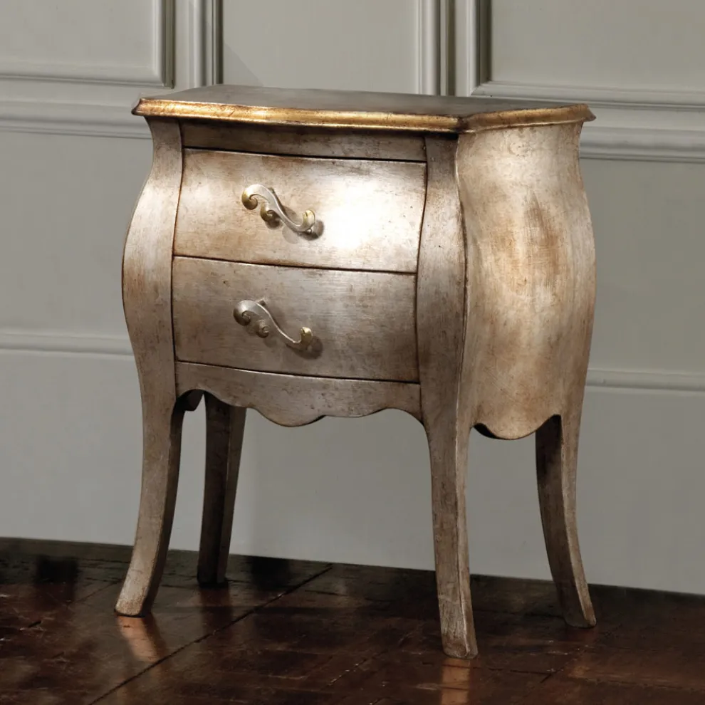 Nachttisch aus Lindenholz mit 2 Schubladen, hergestellt in Italien – Bled