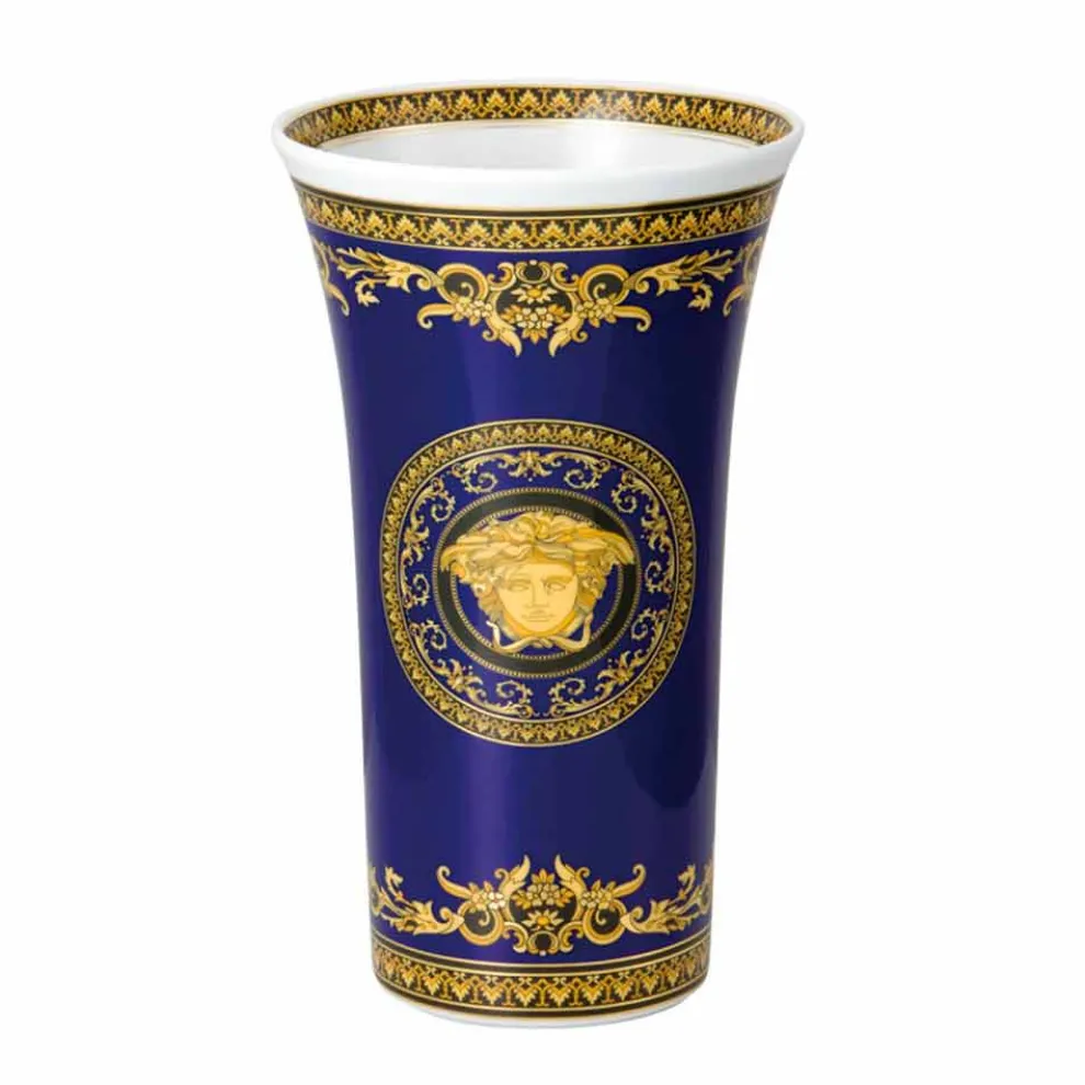 Rosenthal Versace Medusa Blau Modernes Design Porzellanvase 26cm