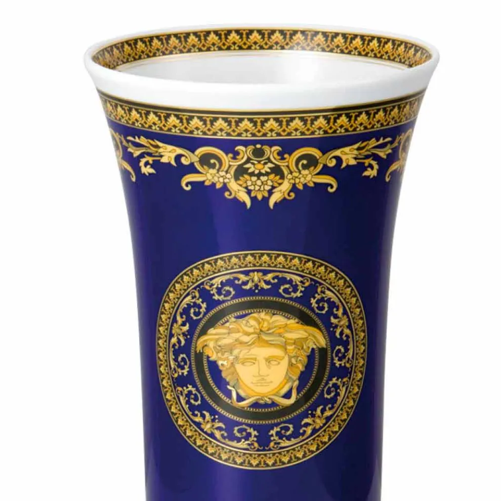 Rosenthal Versace Medusa Blau Modernes Design Porzellanvase 26cm