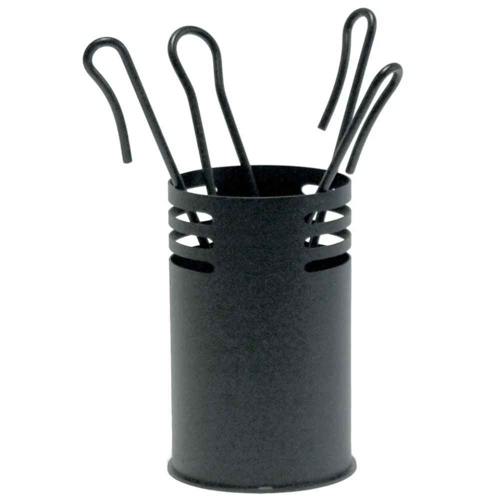 Kaminbesteckhalter mit 4 Metallwerkzeugen, hergestellt in Italien – Baobab