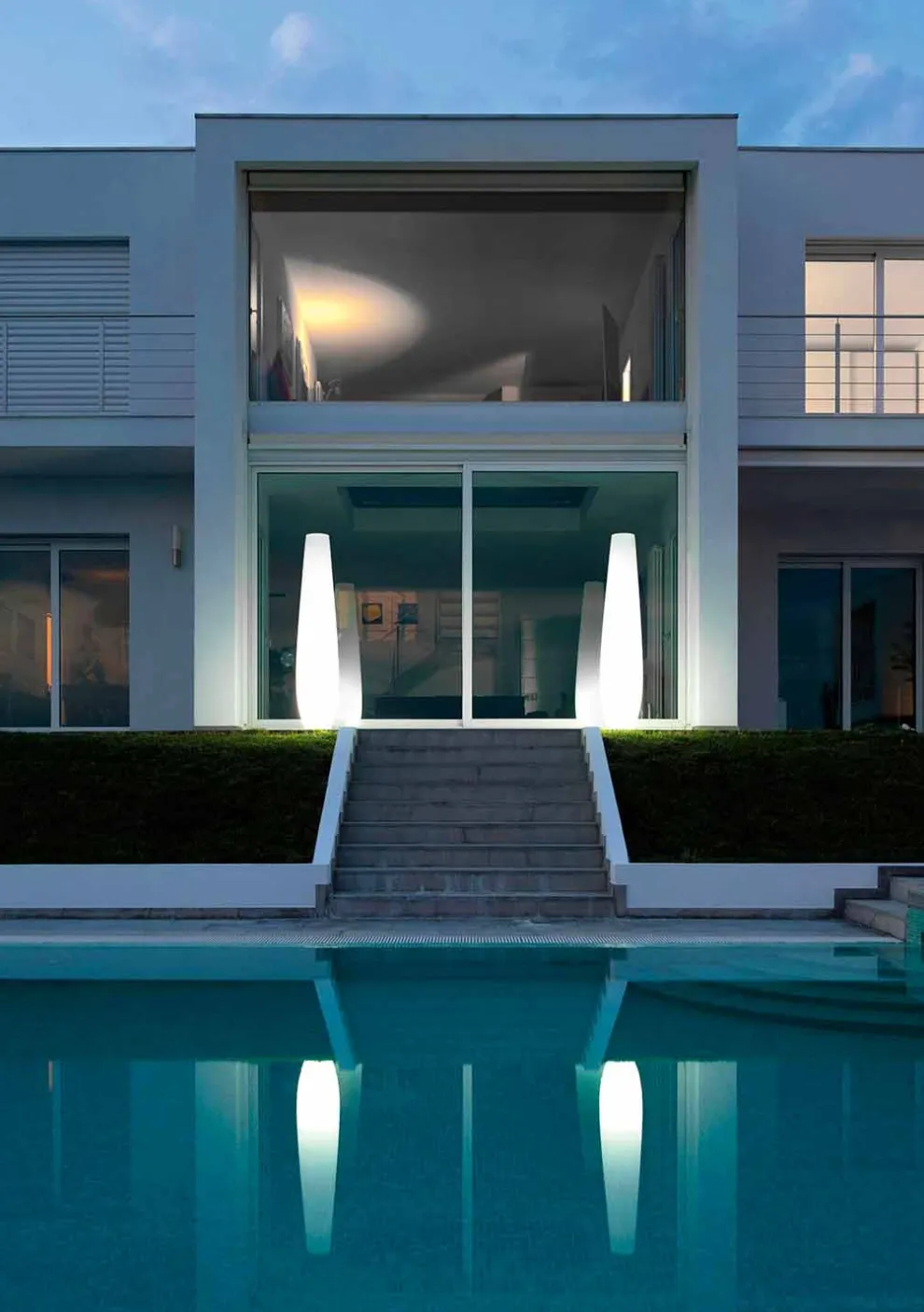 Außenleuchtvase mit LED-Licht aus Polyethylen Made in Italy - Nadai