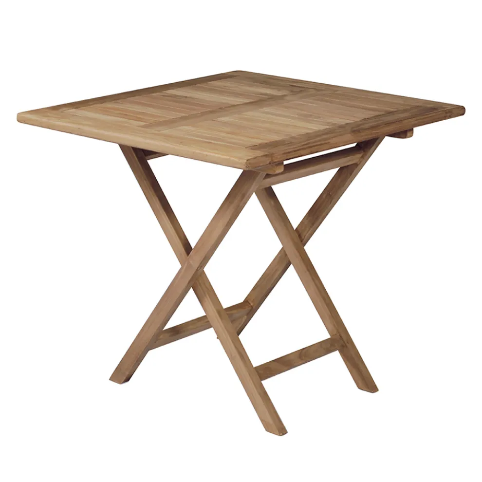 Quadratischer Gartentisch 80x80 cm aus Teakholz - Amico