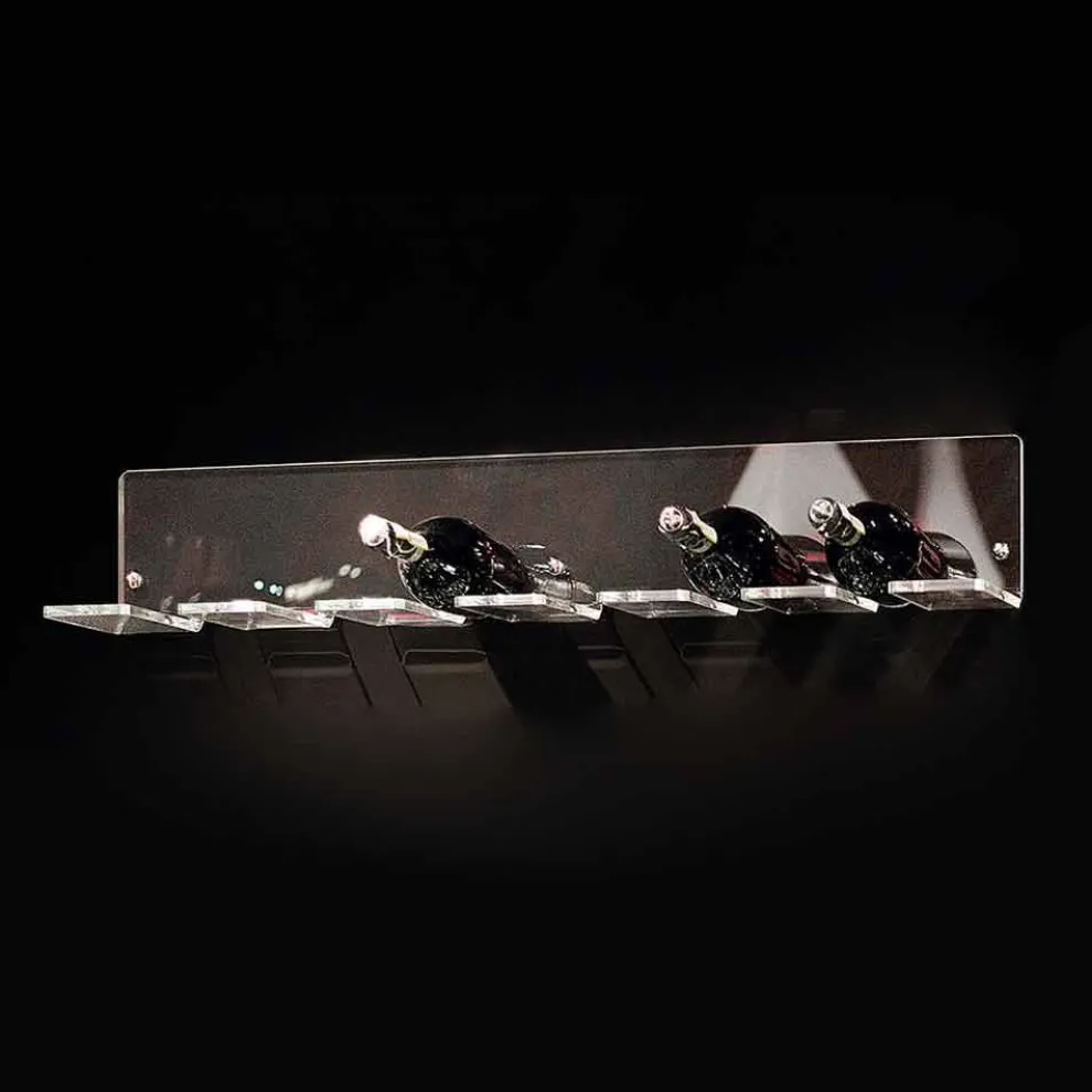 Wandflaschenhalter für 6 Flaschen aus Plexiglas Made in Italy - Canberra