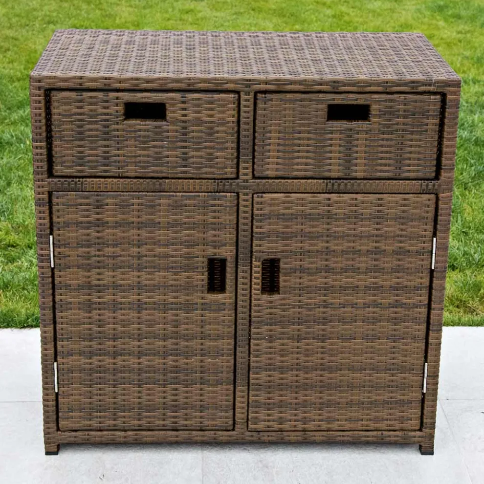 Gartenschrank aus handgewebtem Polyrattan - Zoltan
