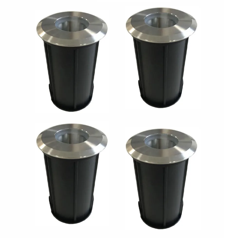 2W Outdoor Runder LED-Bodenstrahler aus Edelstahl 316, 4 Stück - Solina