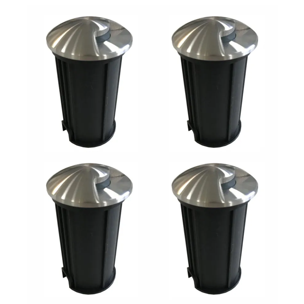 2W Runder LED-Strahler für den Außenbereich aus Edelstahl, 4 Stück - Mayor