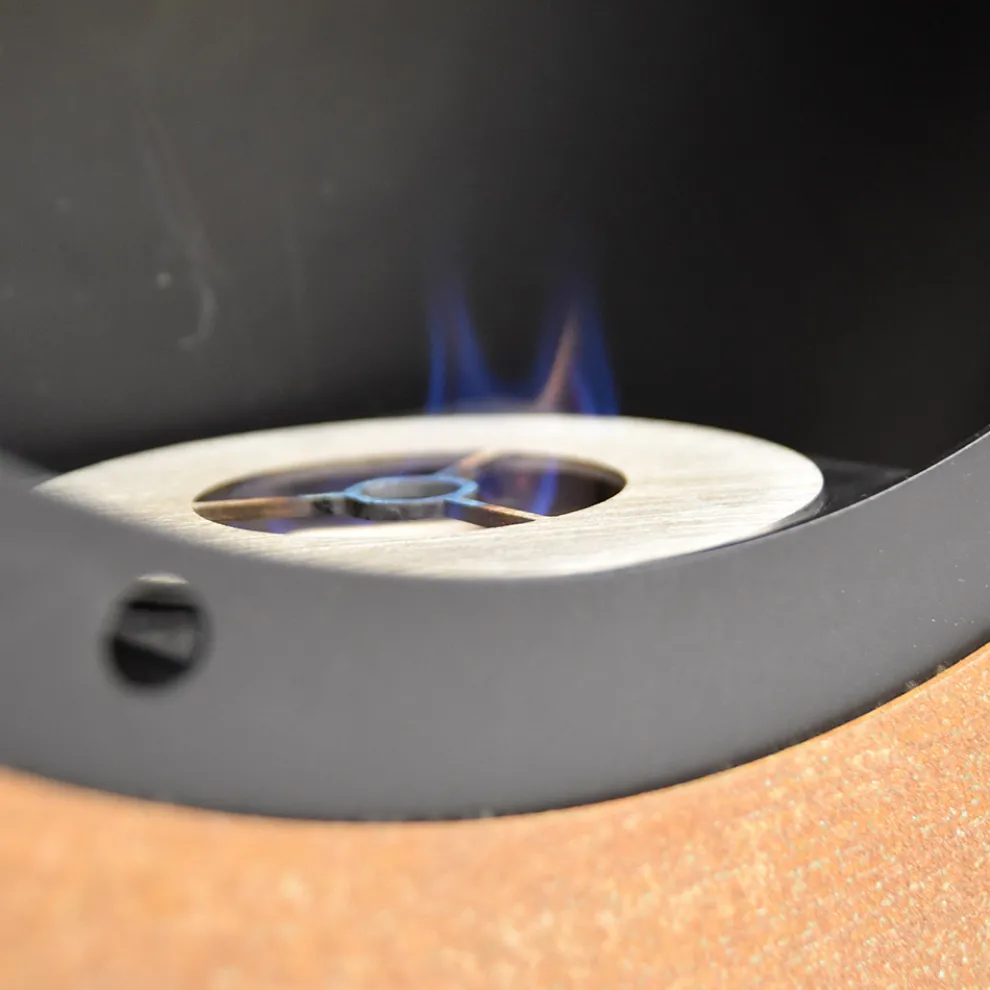 Wand Bioethanol Kamin in ovalem Design lackierter Stahl - Guiscard