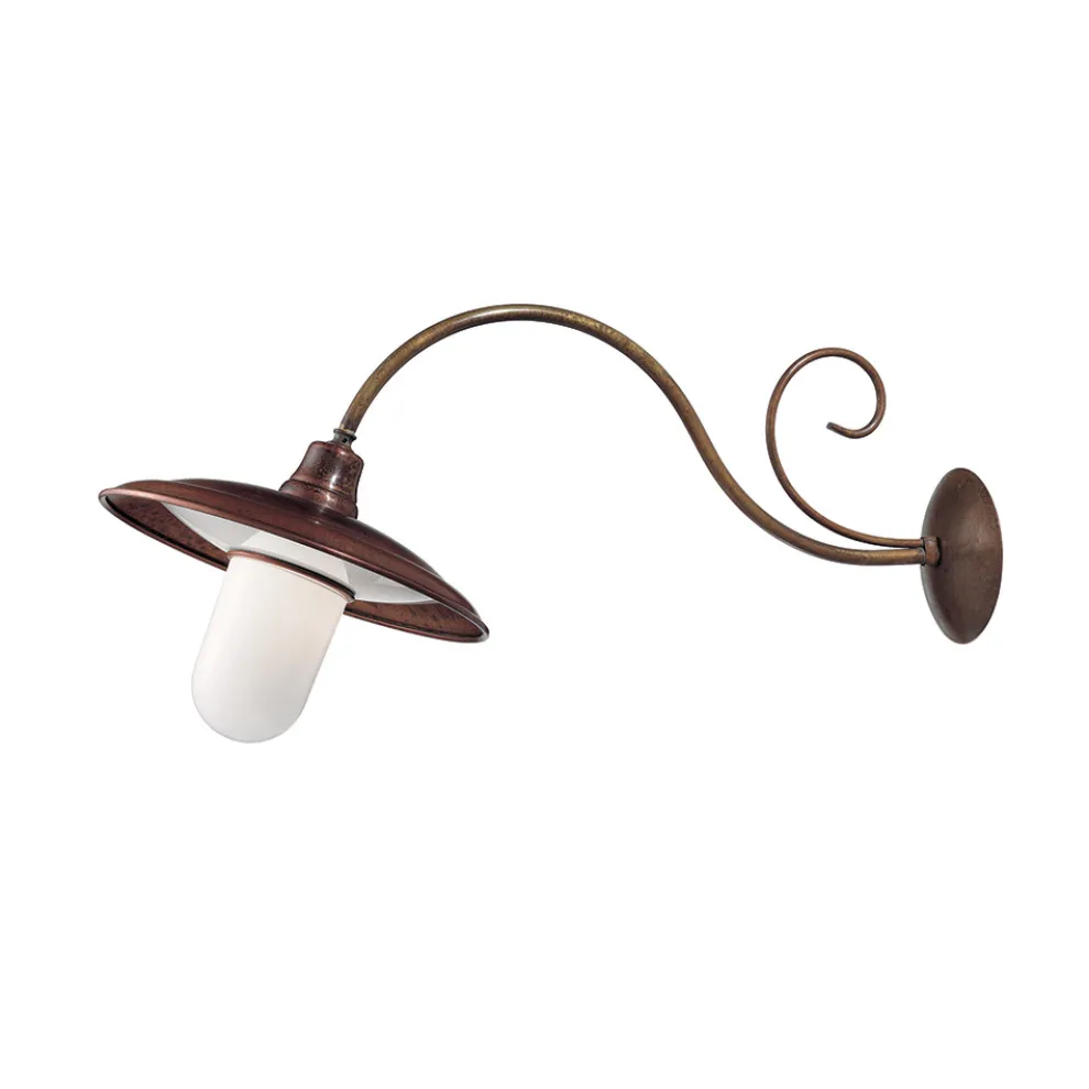 Wandapplikation aus Messing, Kupfer und Glas - Schnecke