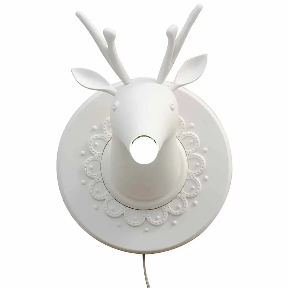 Wandapplikation in Mattweiß Keramik Modernes Design in Cervo - Memento