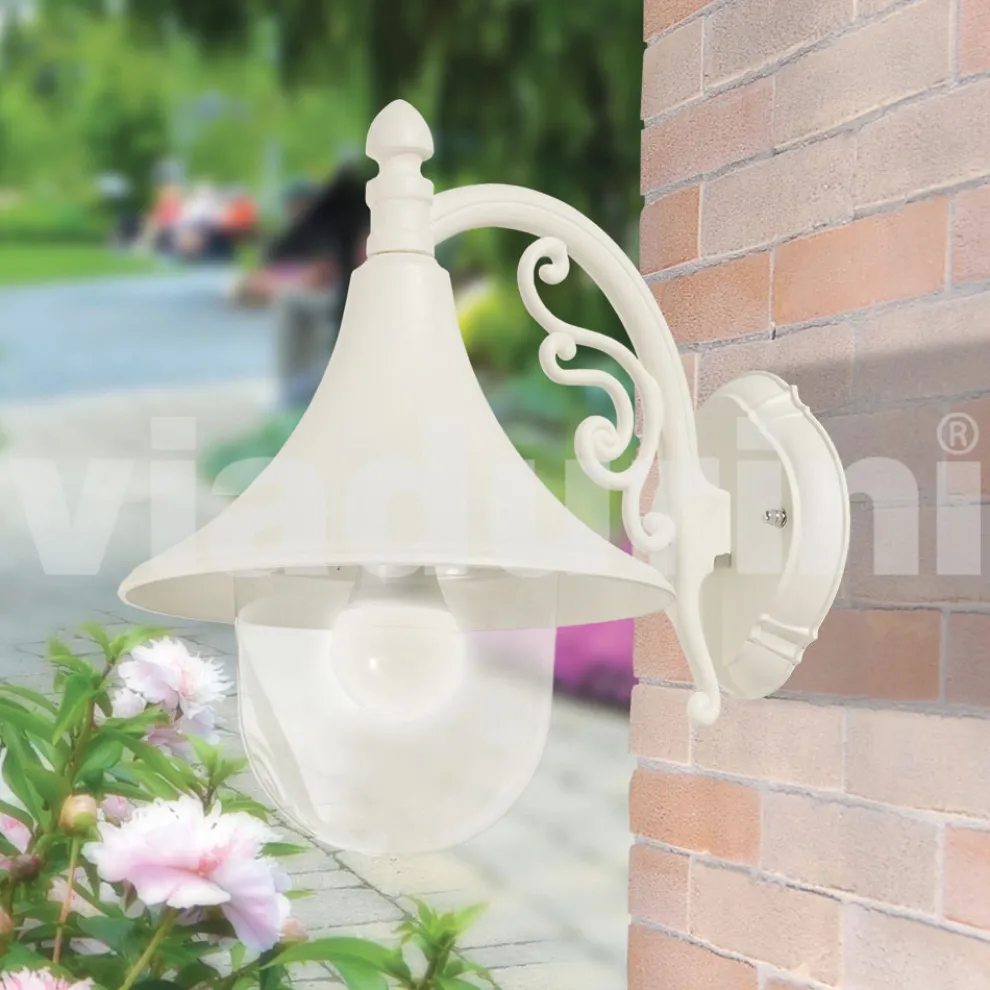 Wandgartenlaterne aus weißem Aluminium, hergestellt in Italien, Anusca