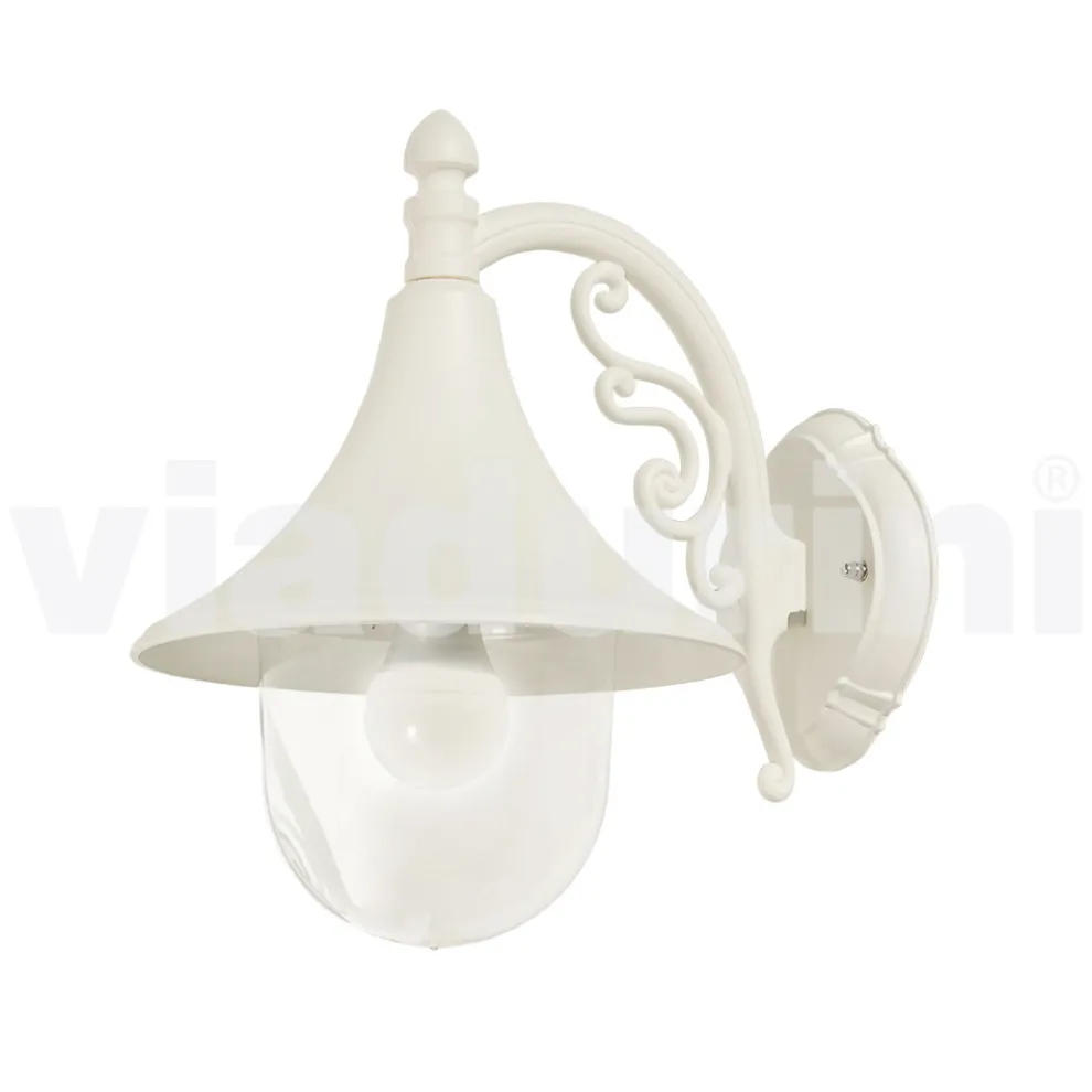 Wandgartenlaterne aus weißem Aluminium, hergestellt in Italien, Anusca