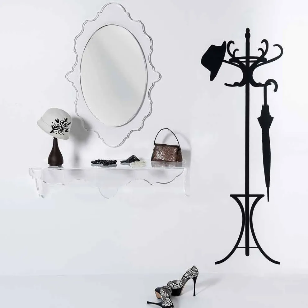 Wandkonsole aus transparentem Plexiglas Bianca, hergestellt in Italien