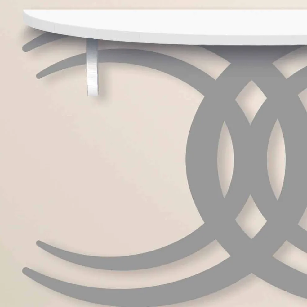 Wandkonsole für modernes Design in weißem und grauem Holz - Coco