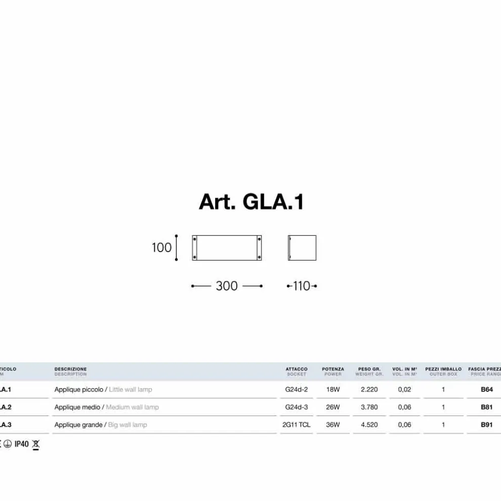 Wandlampe aus Feinsteinzeug weiß Glamour von Aldo Bernardi