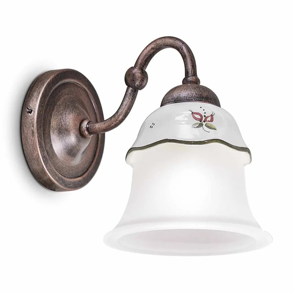 Wandlampe aus Keramik und Glas Ferroluce Ferrara