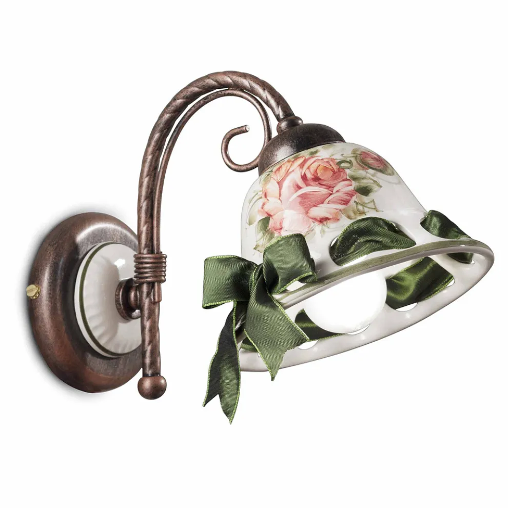 Wandlampe aus Keramik im rustikalen Stil Ferroluce Napoli