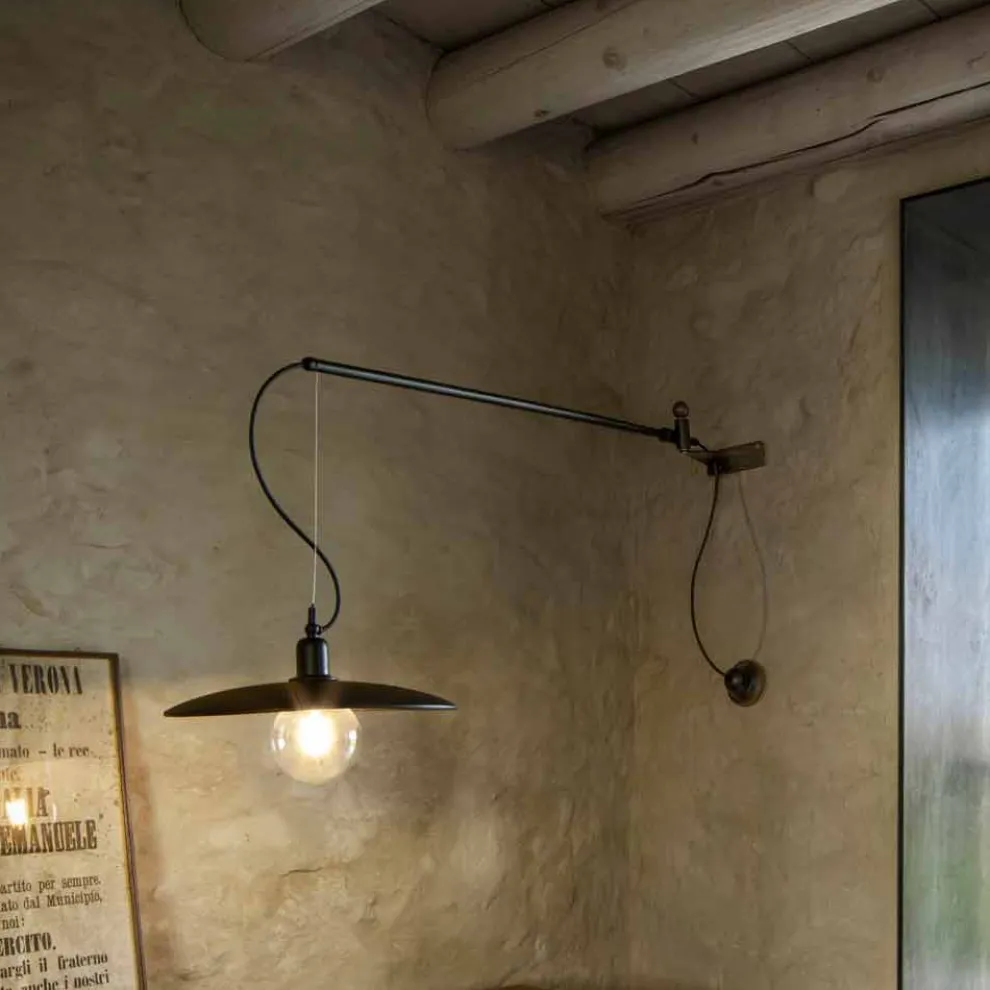 Wandlampe aus Messing mit bewegbaren Arm - Meridiana Aldo Bernardi