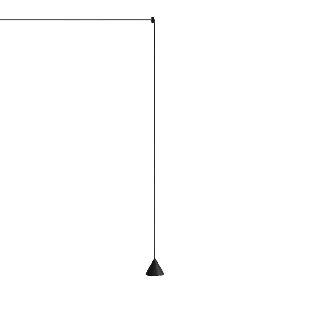 Wandlampe aus schwarzem Aluminium und Kegel Kleines Minimaldesign - Mercado