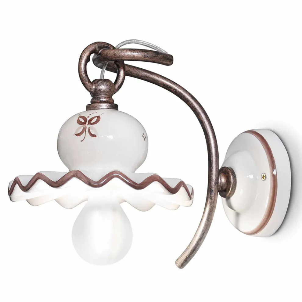 Wandlampe im rustikalen Stil aus Keramik Ferroluce Roma