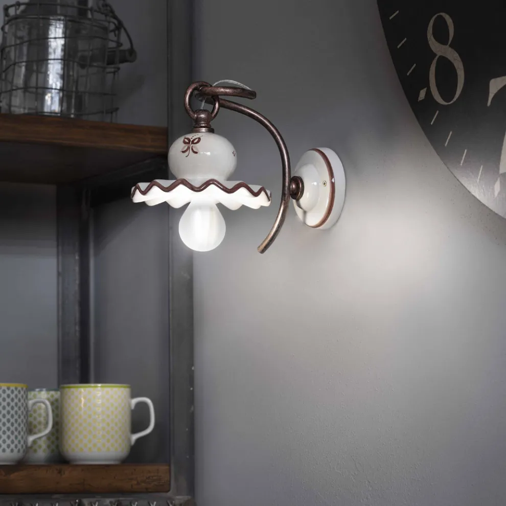 Wandlampe im rustikalen Stil aus Keramik Ferroluce Roma