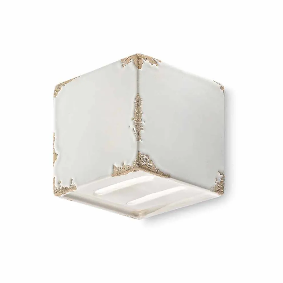 Wandlampe im Vintage Design würfelförmig aus Keramik Connie Ferroluce