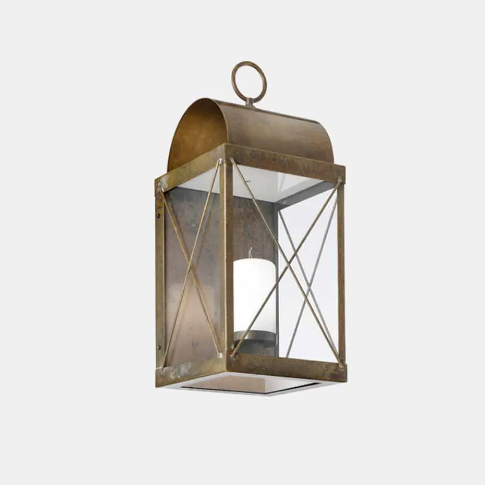 Wandlaterne mit klassischer Designkerze aus Messing - Laterne von Il Fanale