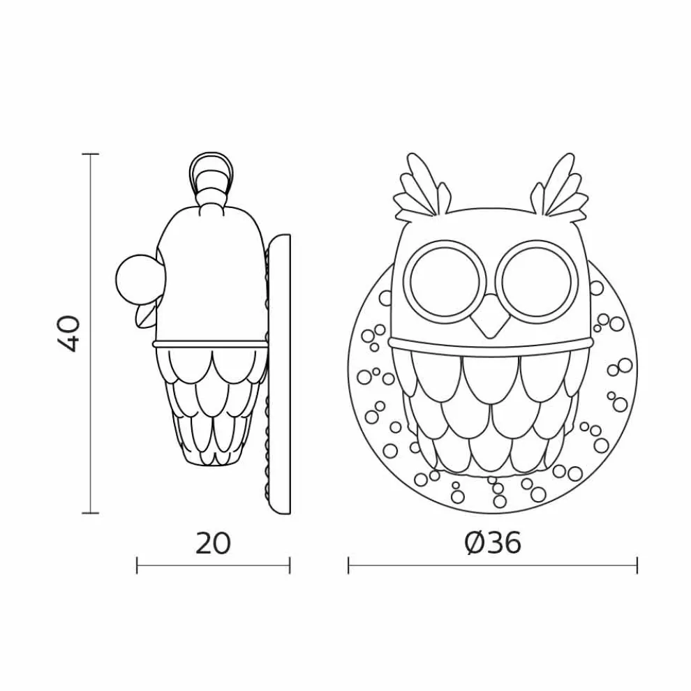 Wandleuchte 2 Lichter in Matt White Ceramic Modern Design Owl - Owl