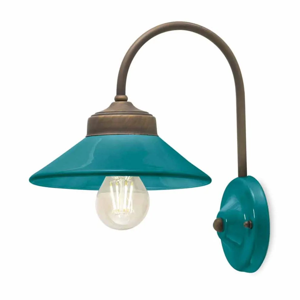 Wandleuchte aus farbiger Keramik und Messing Alice Ferroluce