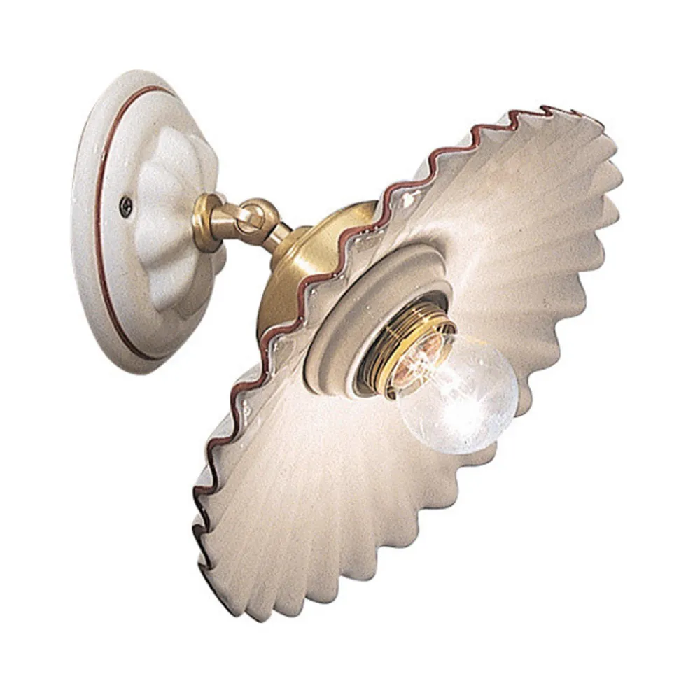 Wandleuchte aus Keramik mit gewelltem Rand Ferroluce