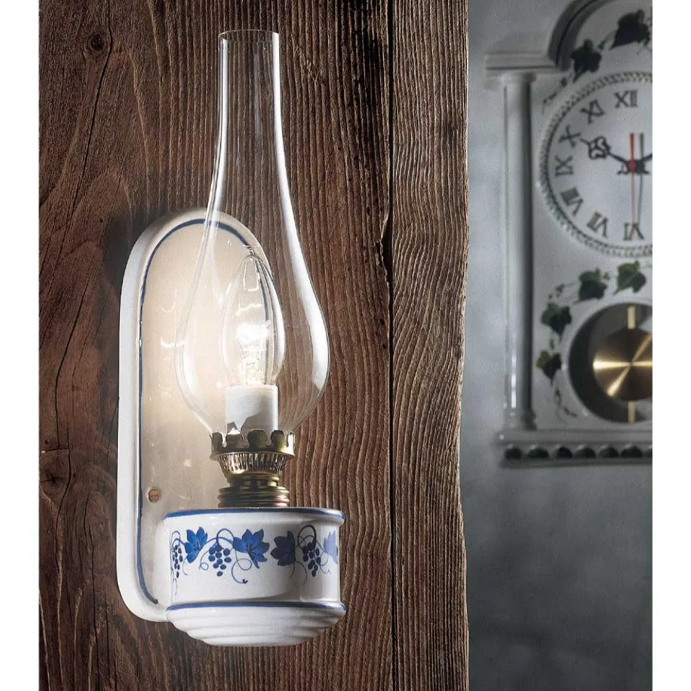 Wandleuchte aus Keramik im Vintage-Design mit handbemalter Dekoration - Pompeji