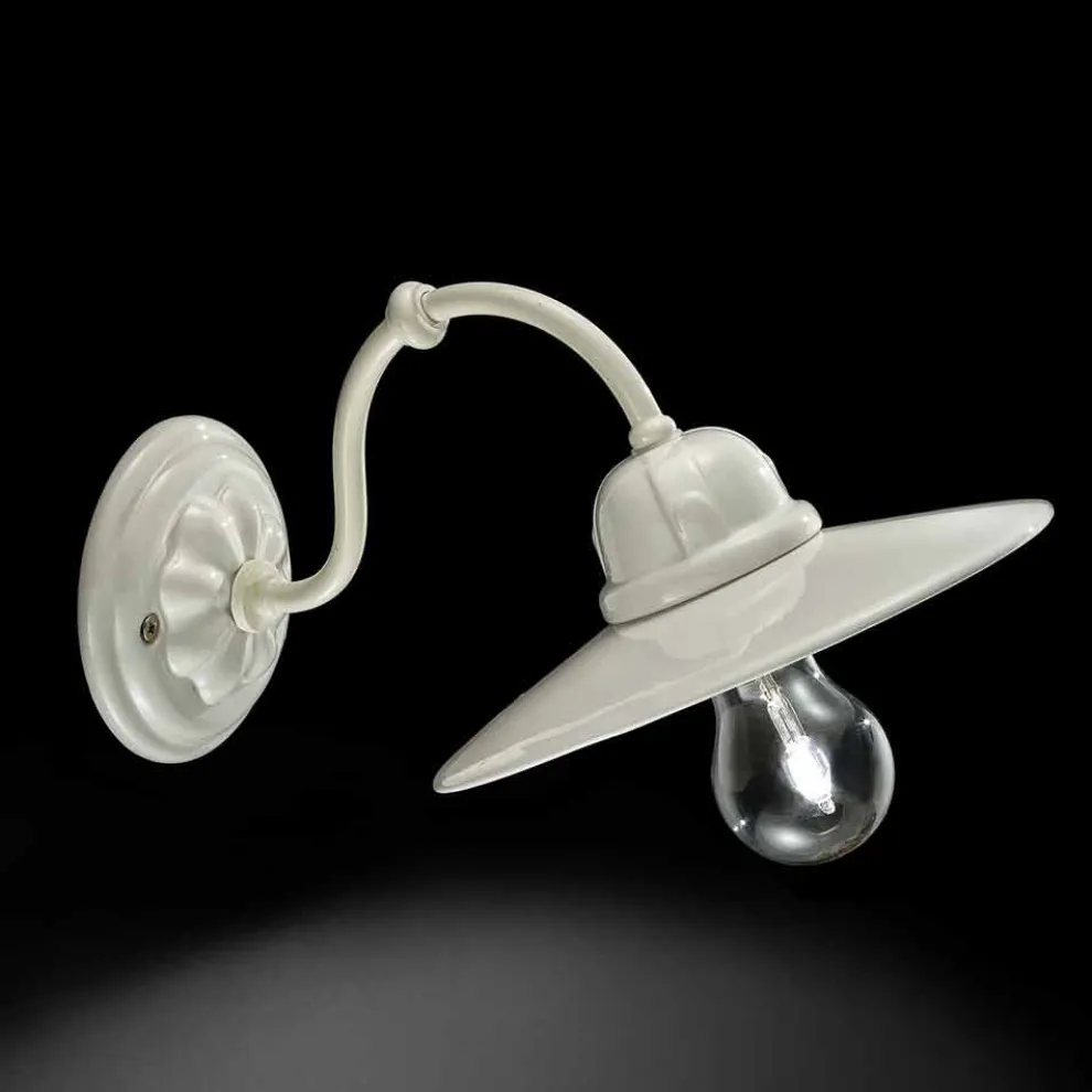 Wandleuchte aus Keramik hochglänzend Ferroluce Retro