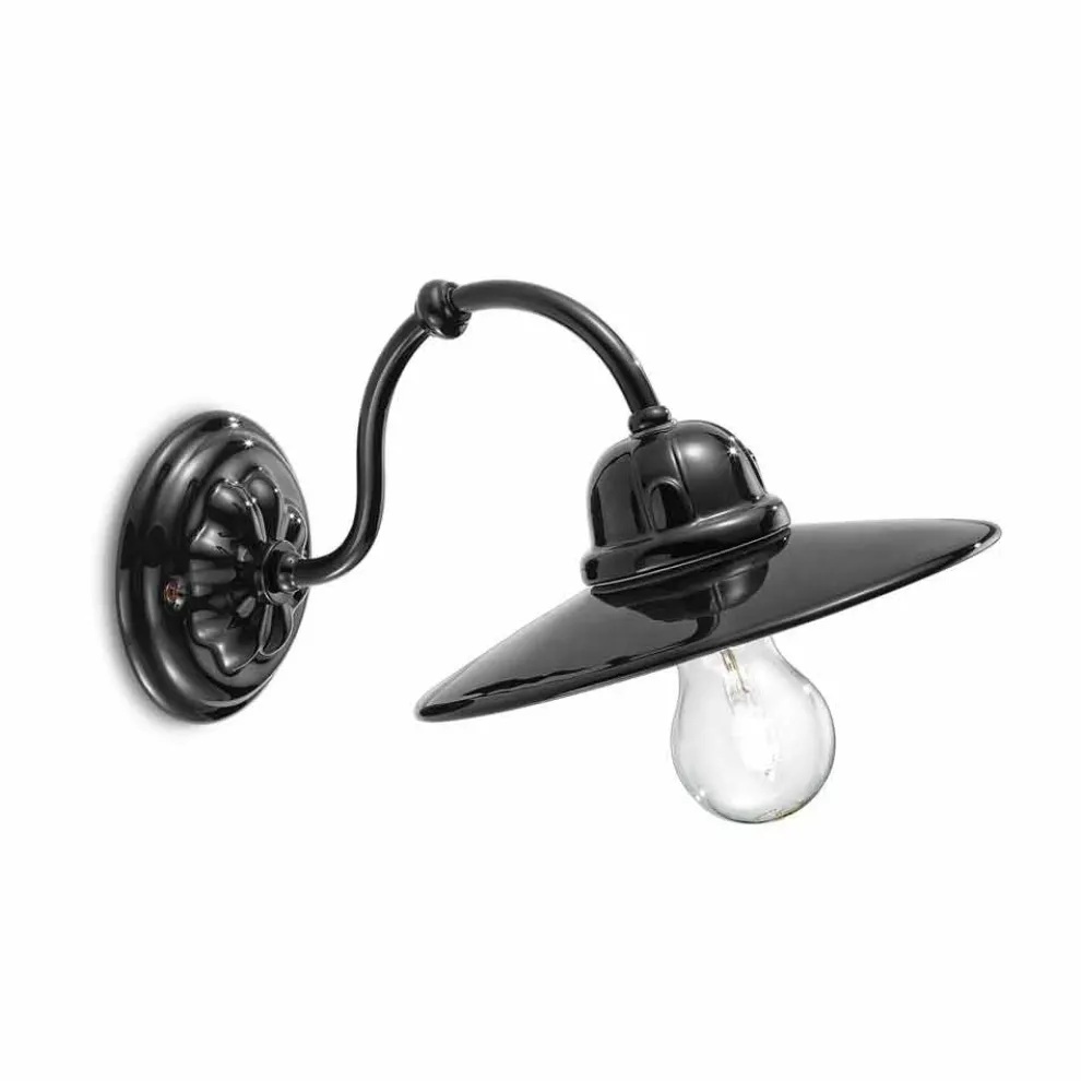 Wandleuchte aus Keramik hochglänzend Ferroluce Retro