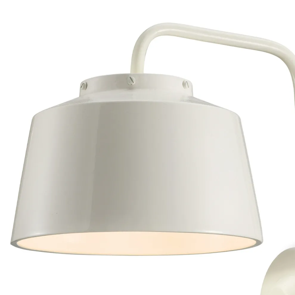 Wandleuchte aus Metall und handgefertigter Keramik mit doppelter Öffnung - 50er Jahre