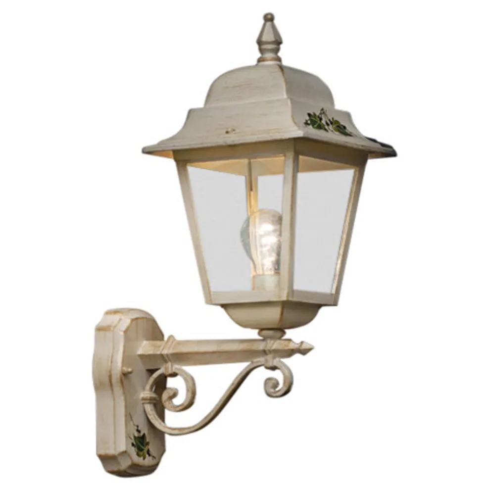 Wandleuchte aus weißem Aluminium und handgemalter Dekoration - Gorizia