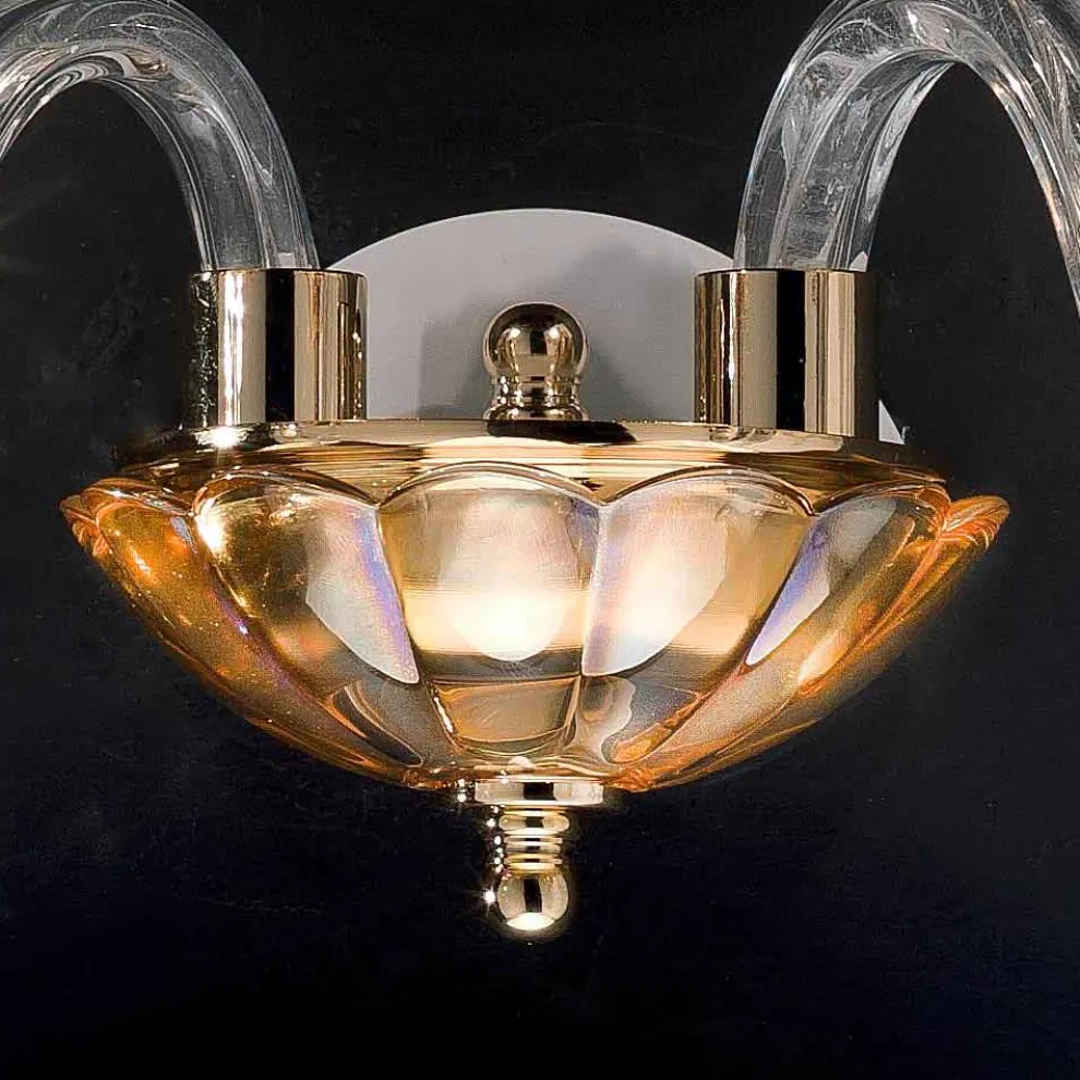 Wandleuchte mit 2 Leuchten, klassisches Design in Belle Kristall und Glas