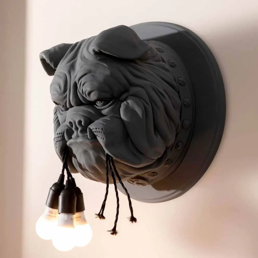 Wandleuchte mit 3 Lichtern in Grau oder Weiß Keramik Modernes Design - Dogbull