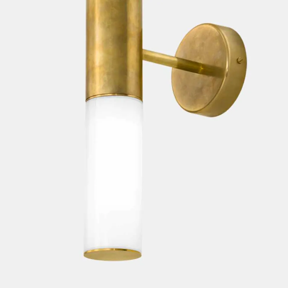 Wandleuchte mit 2 Lichtern aus Messing und Glas Made in Italy - Etoile von Il Fanale