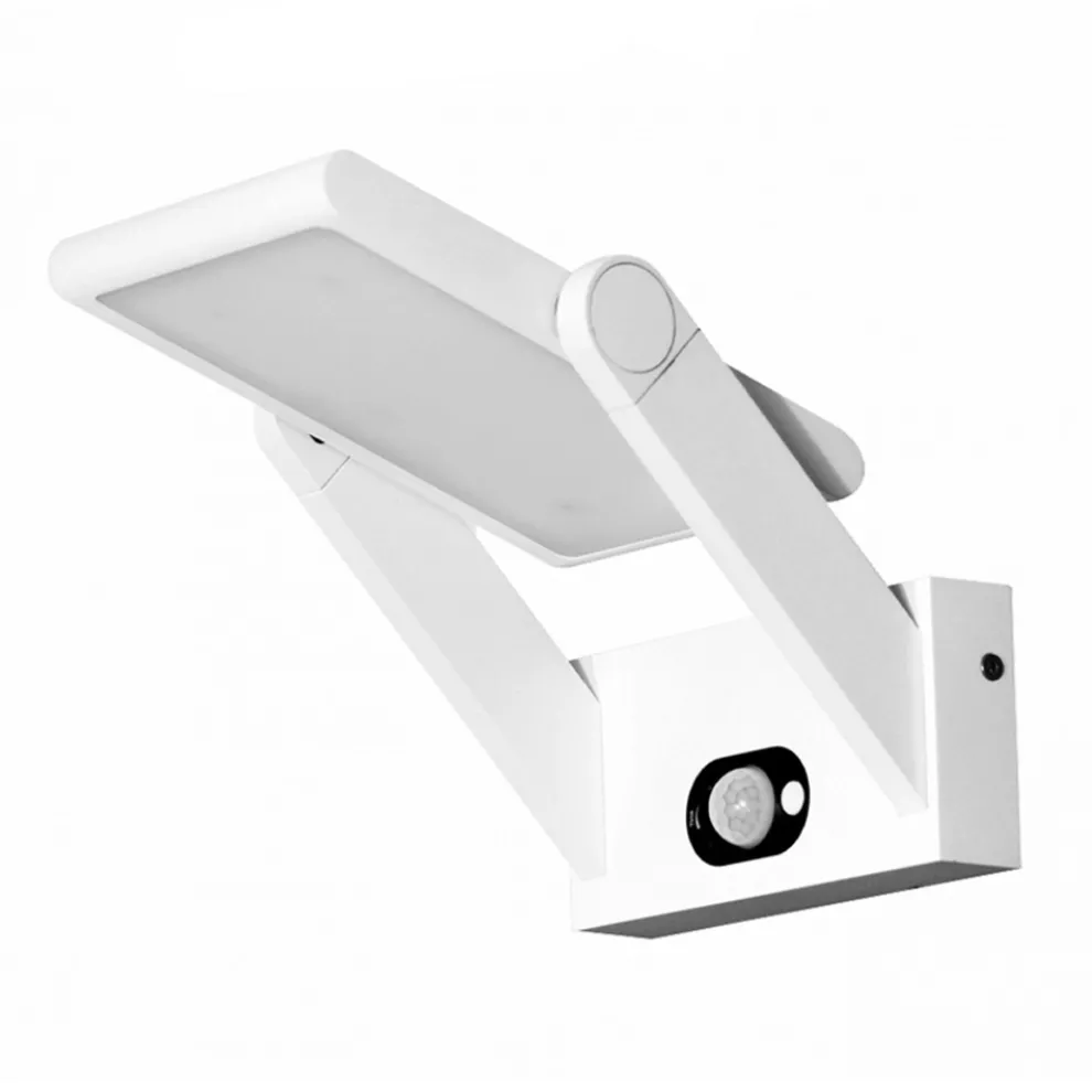 Wandleuchte Solar Led Spotlight aus weißem oder schwarzem Aluminium mit Sensor - Hugo