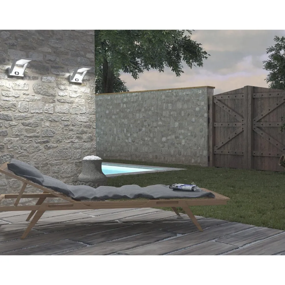 Wandleuchte Solar Led Spotlight aus weißem oder schwarzem Aluminium mit Sensor - Hugo