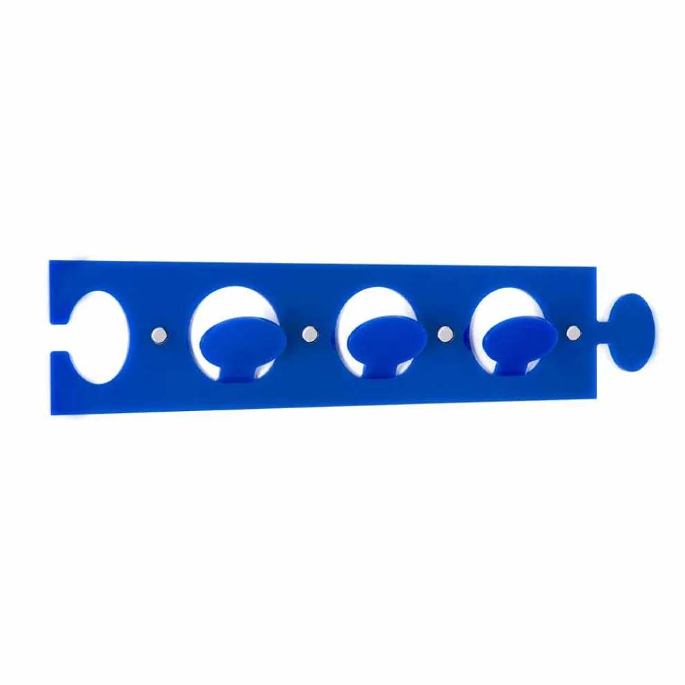 Wandmantel Kleiderbügel aus farbigem Plexiglas mit 3 Haken, 2 Stück - Fratack