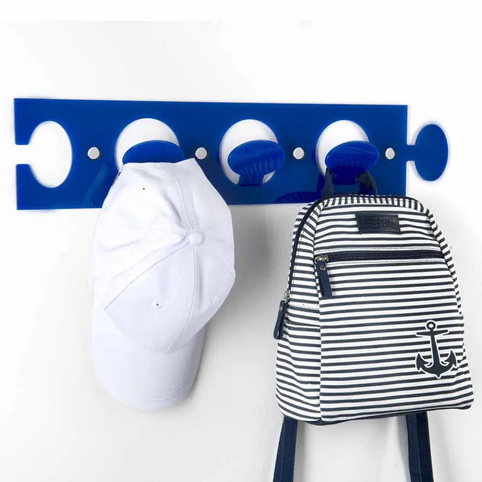 Wandmantel Kleiderbügel aus farbigem Plexiglas mit 3 Haken, 2 Stück - Fratack