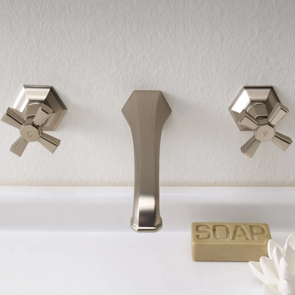 Wandmontierter Waschtischarmatur im Vintage-Design aus Messing Made in Italy - Silvana